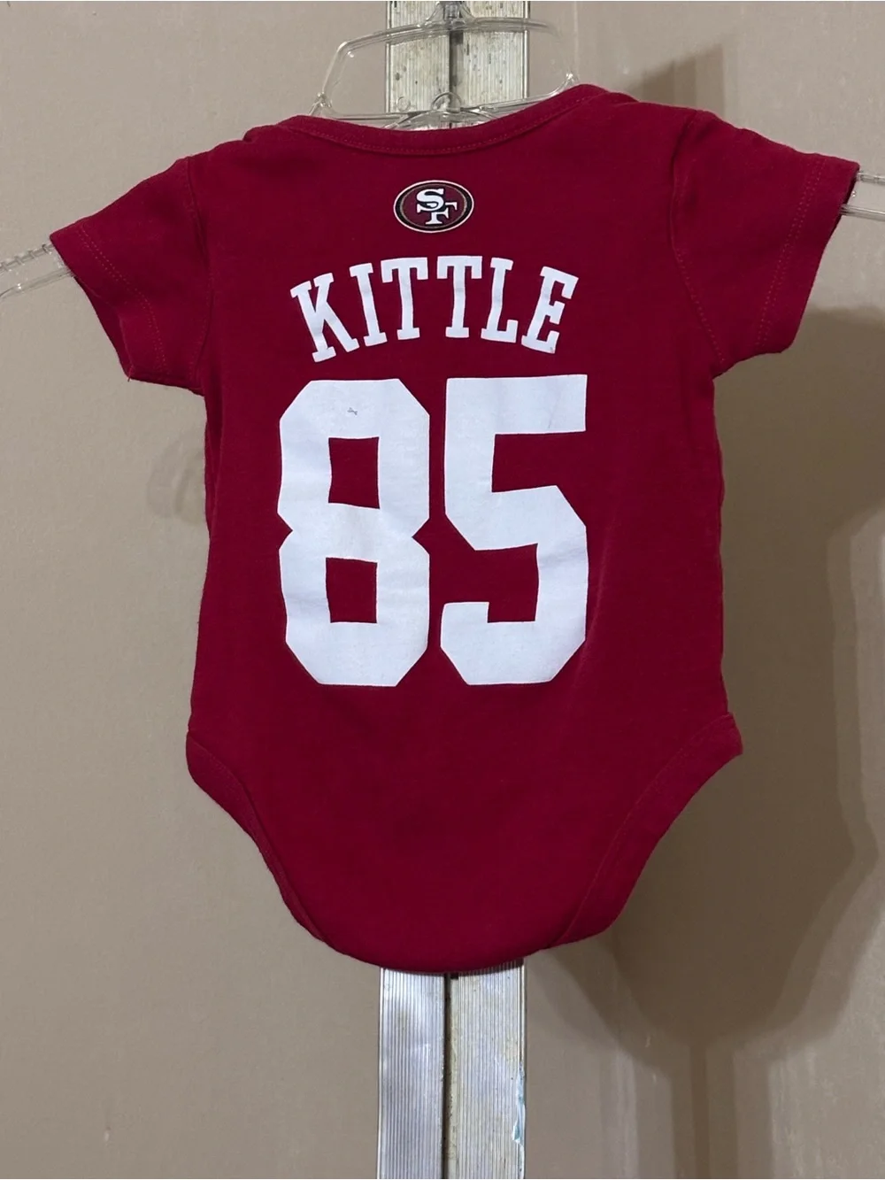 NFL San Francisco 49ers Red Baby One-Piece Bodysuit - Kittle 85 Sz 3/6 M